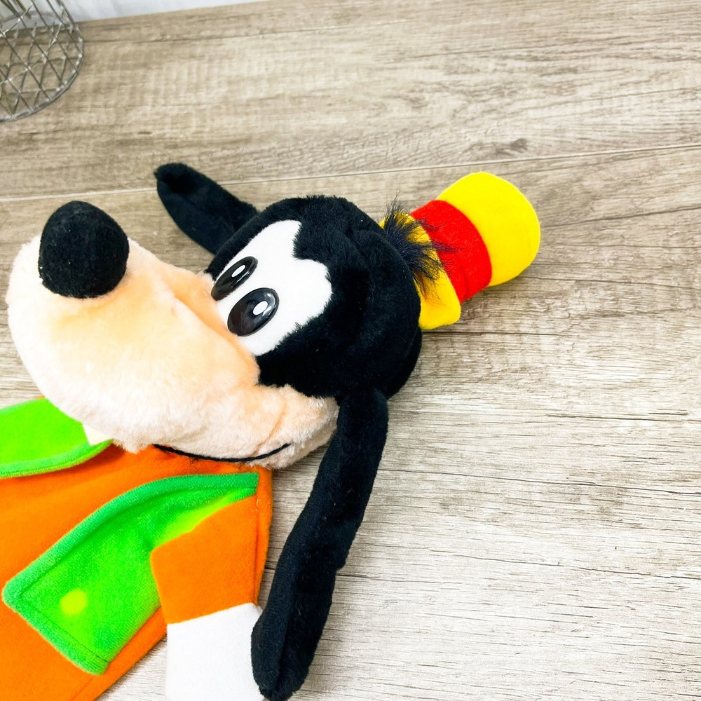 Disney Parks Goofy Plush Hand Puppet Disneyland Walt Disney World Orange Green - Picture 5 of 8